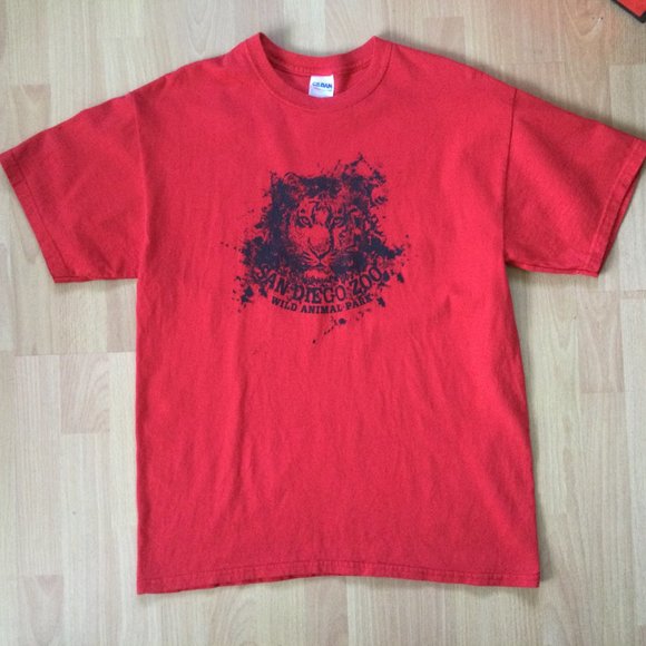 San Diego Zoo Wild Animal Park Large Red Tiger Rare T-Shirt  NWOT - Picture 1 of 8